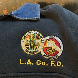 LA County Fire Dept Quarter Zip Sweatshirt size L