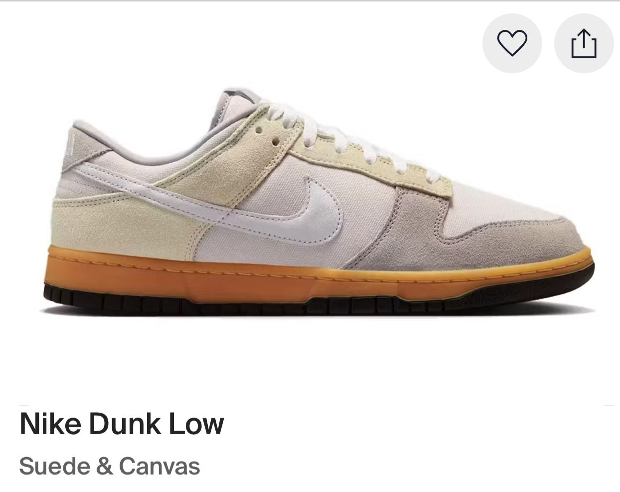 NIKE DUNK LOW SUEDE CANVAS SIZE 12M