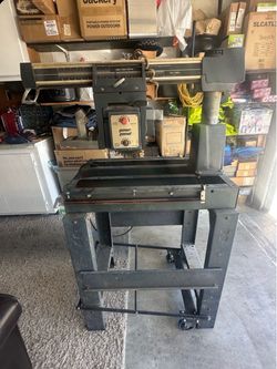 Vintage Powr-Panel Radial Arm Saw on Heavy Duty Stand