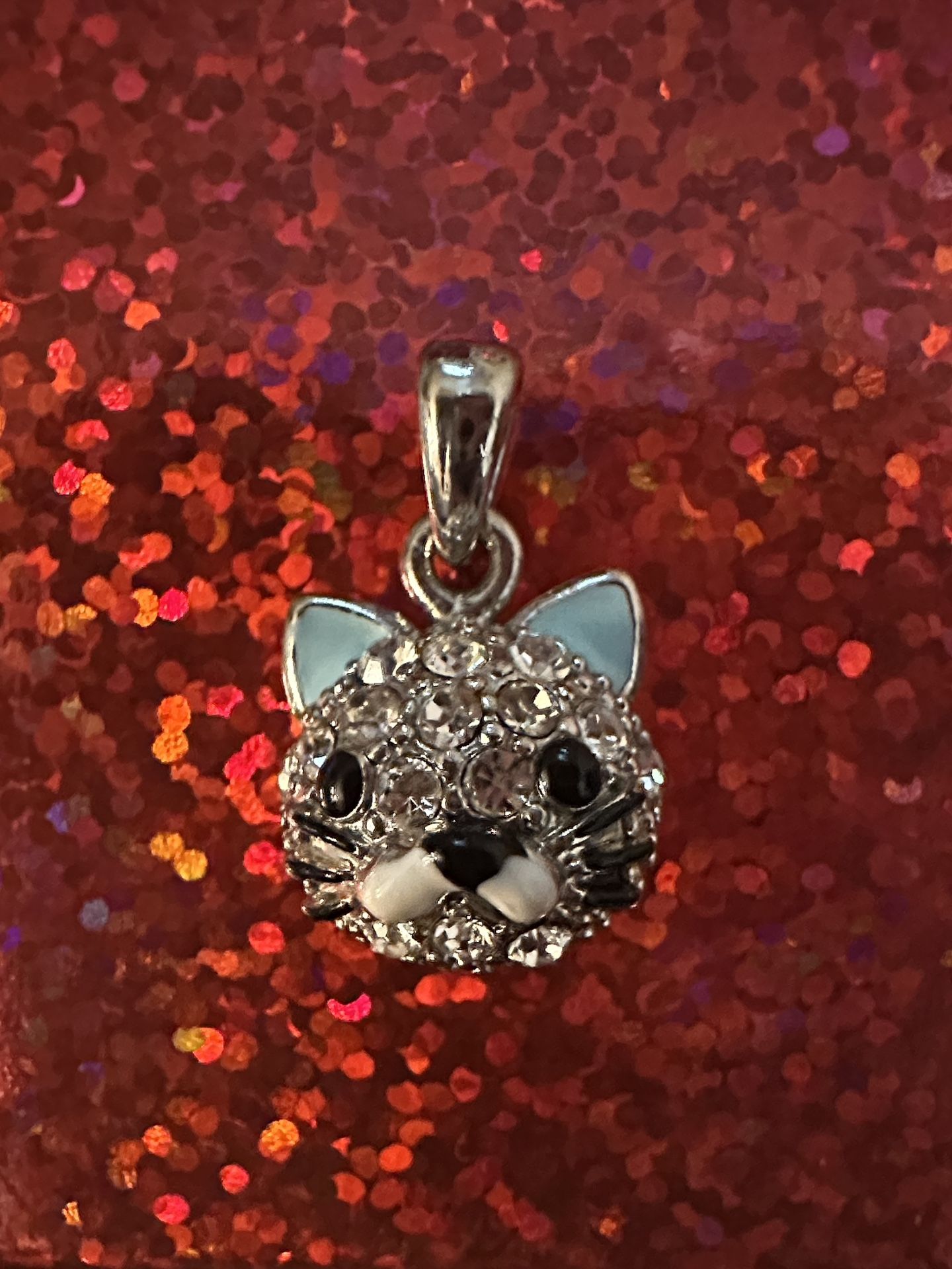Crystal Cat Pendant Charm