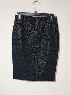 Vintage Joe B Black Leopard Pencil Skirt Medium