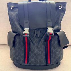 Gucci Black GG Supreme Monogram Backpack