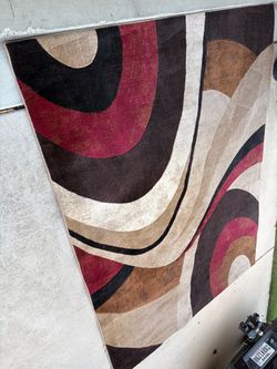 Large Area Rug with Abstract Swirl Pattern