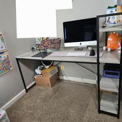 Computer Desk with Side Shelving Unit