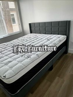 New queen bed frame With mattress