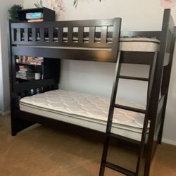 Twin Over Twin Bunk Bed 3 in 1/2 Mattress And Mattress Over!