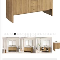 Hudson 60.0 in. W x 23.5 in. D x 34.2 in. H Bathroom Vanity in Light Natural Oak with Eternal Marfil Quartz Top