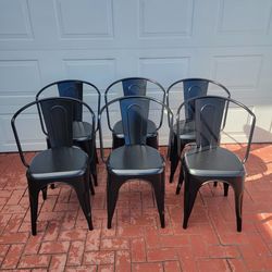 Restoration Hardware Marcel Armchairs Indoor Chairs Set of 6 Black