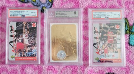 Michael Jordan 3 graded cards lot (Serial #'d 23kt & UD/Mattel collaboration)