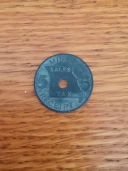 Vintage Missouri Sales Tax Token 5 Zinc Metal (set of 10)