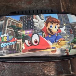 Nintendo Switch Carrying Case Super Mario Odyssey Deluxe Travel Case- Used
