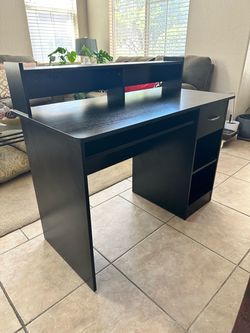 Black Computer Desk/ Office Desk- Excellent Condition
