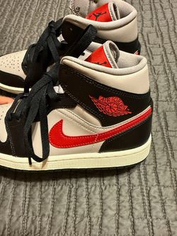 Air Jordan 1 Mid Black Red Grey Sneakers