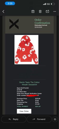 Red denim tears sweatshirt