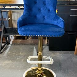 Velvet Swivel Bar Height Stools with Lion Pull Ring,Upholstered Counter Height Stools with Tufted Back,Modern Adjustable Bar Chairs for Kitchen Island