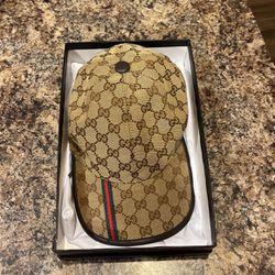 Gucci Web Sherry Line GG Canvas Brown Adjustable Hat