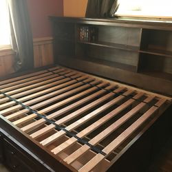 Bookcase bed with storage