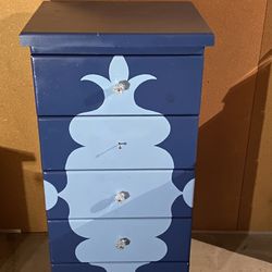 Blue Painted Cute Wood Dresser