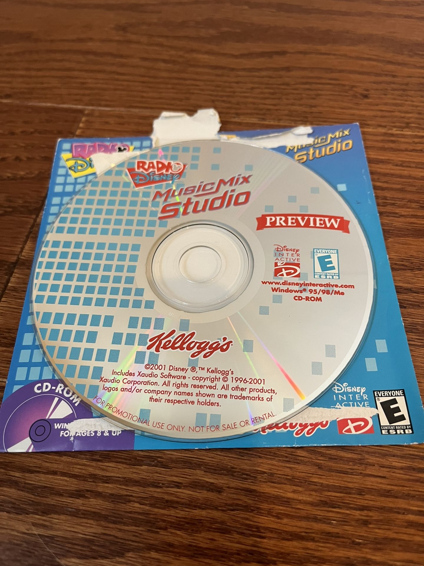 Kellogg Cereal, Radio Disney Music Mix, Studio, PC, CD- ROM. Preview For Windows 2001.