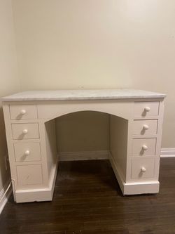 White Desk with Genuine Marble Top – $250 OBO