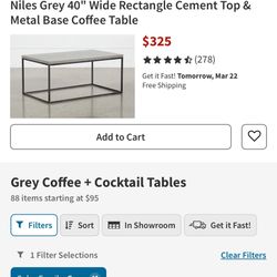 Grey Modern Coffee Table - Like New
