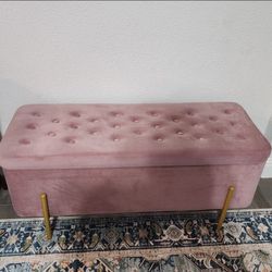 49" Velvet Storage Bench Ottoman 
