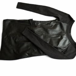 Black Faux Leather & Knit Dress (Size 36 / XS-S)
