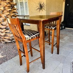 Bistro Style Dining Table Set With Two Barstool Chairs