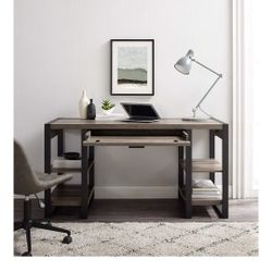 Walker Edison 60 Inch Grey Wash Computer Desk