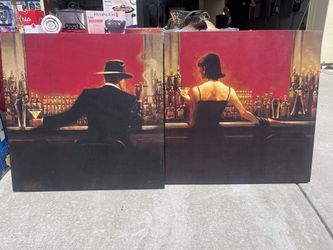Man & Women Canvas Art the bar canvas