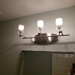 Modern brush nickel bathroom light fixtures