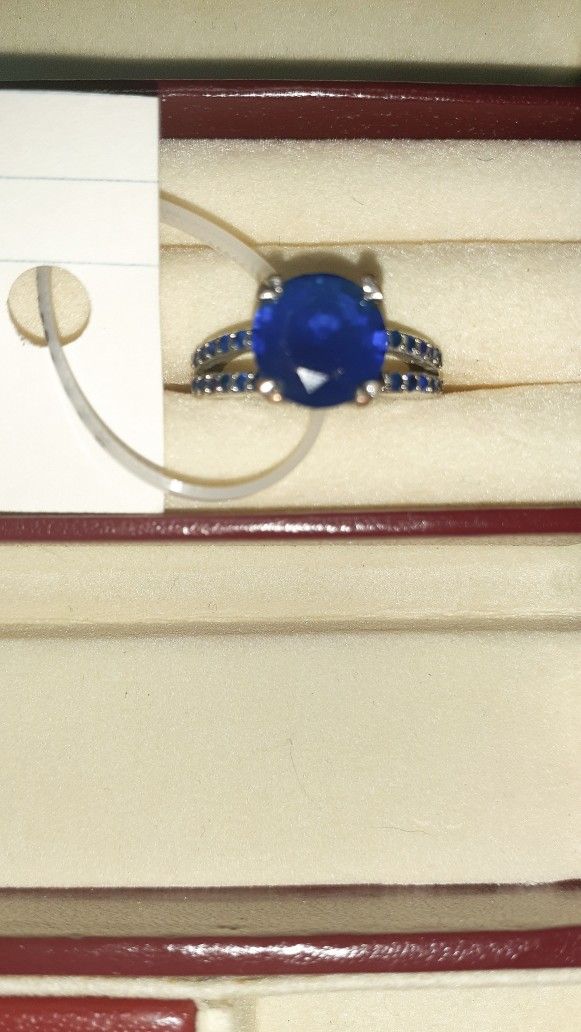 10KF Blue Stone Ring Size 7