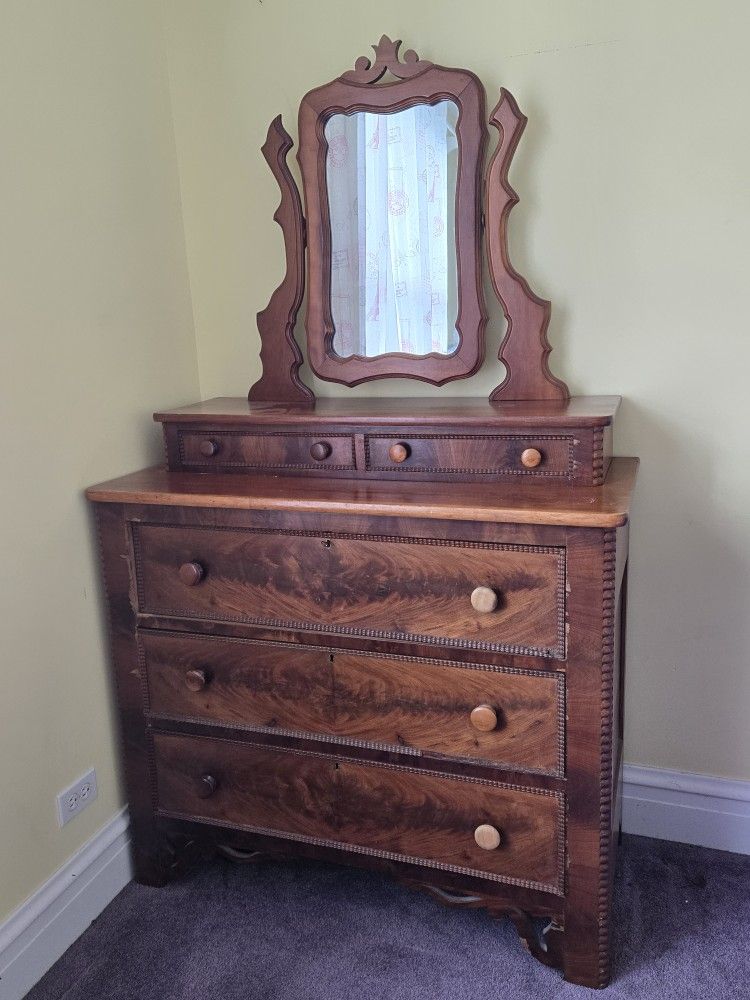 Dresser with Mirror - American Empire