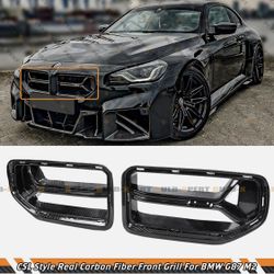FOR 23-26 BMW G87 M2 CSL STYLE REAL CARBON FIBER FRONT NOSE KIDNEY GRILL GRILLE
