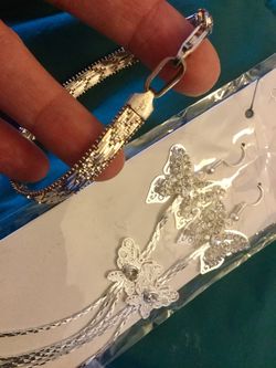 Italian Silver bracelet $35 / 🦋 Long Butterflies earrings - silver jewelry $20 Welcome to visit for more classy jewelry 🦋