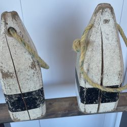 Vintage Wooden Decorative Buoys - $75 For Pair