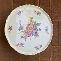 Large Cake Plate On Pedestal, Limoges France
