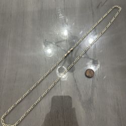 Solid 10k Two-Tone Gold Figaro Link Chain 30” Length 5mm 