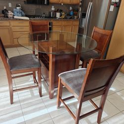 FREE 48" Glass Dining Table With 4 Chairs 