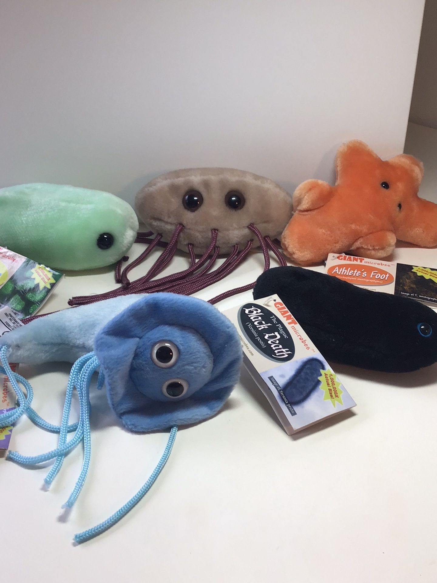 Lot Of 5 Educational  Plush Giant Microbes, Most With Tags