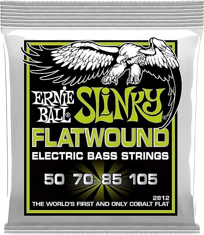 Ernie Ball Music Man Regular Slinky Flatwound Bass Guitar Strings, 50-105 Gauge
