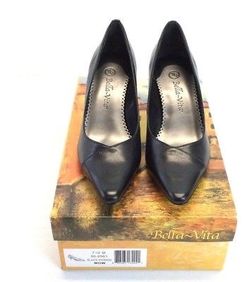 Bella Vita WOW 7.5 M Black Leather PUMPS HEELS Shoes - Display