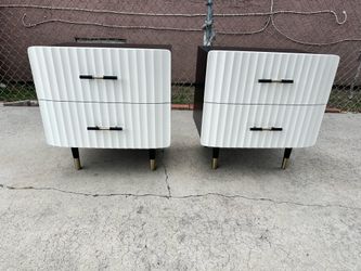 CB2 Crimped Bedside Tables Nightstands Cabinets