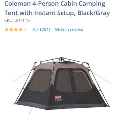 Coleman 4 Person Tent