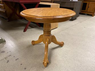 Light Natural Wood Finish Round End Table