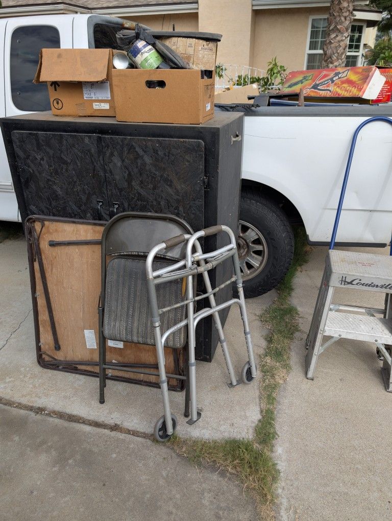 Free Cabinet, Table, Walker, Step Ladder