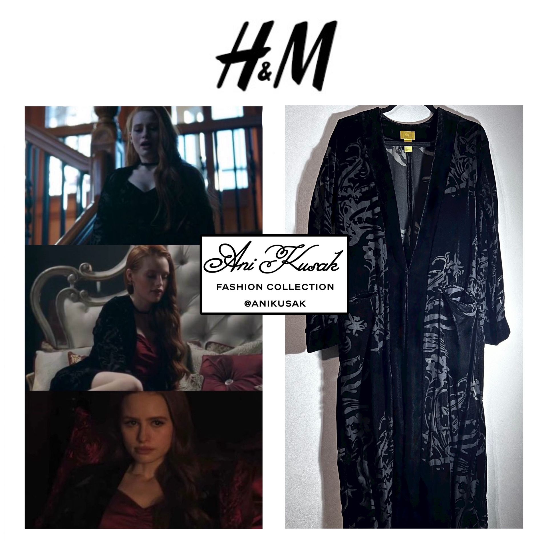ASO Cheryl Blossom H&M Black Velvet Kimono