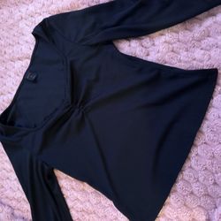 Black ROWME sweetheart Neck Long Sleeve 