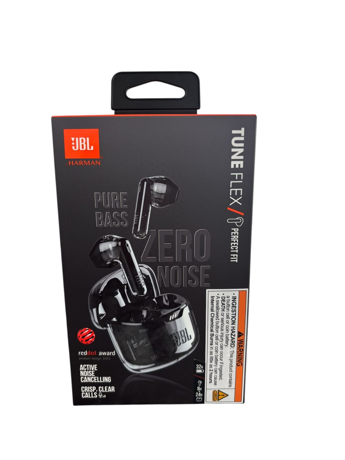 JBL Tune Flex True Wireless Bluetooth Active Noise Canceling Earbuds with Built-in Mic - Ghost Black