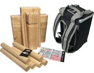 Premium Size Hardwood Kubb Yard Game Set with Backpack